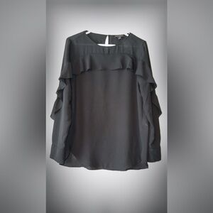 Banana Republic Charcoal Ruffle Blouse